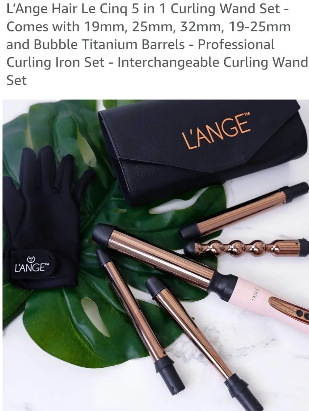 L'ange Hair Le Cinq 5-in-1 Curling Wand Set in Blush - Picture 2 of 12